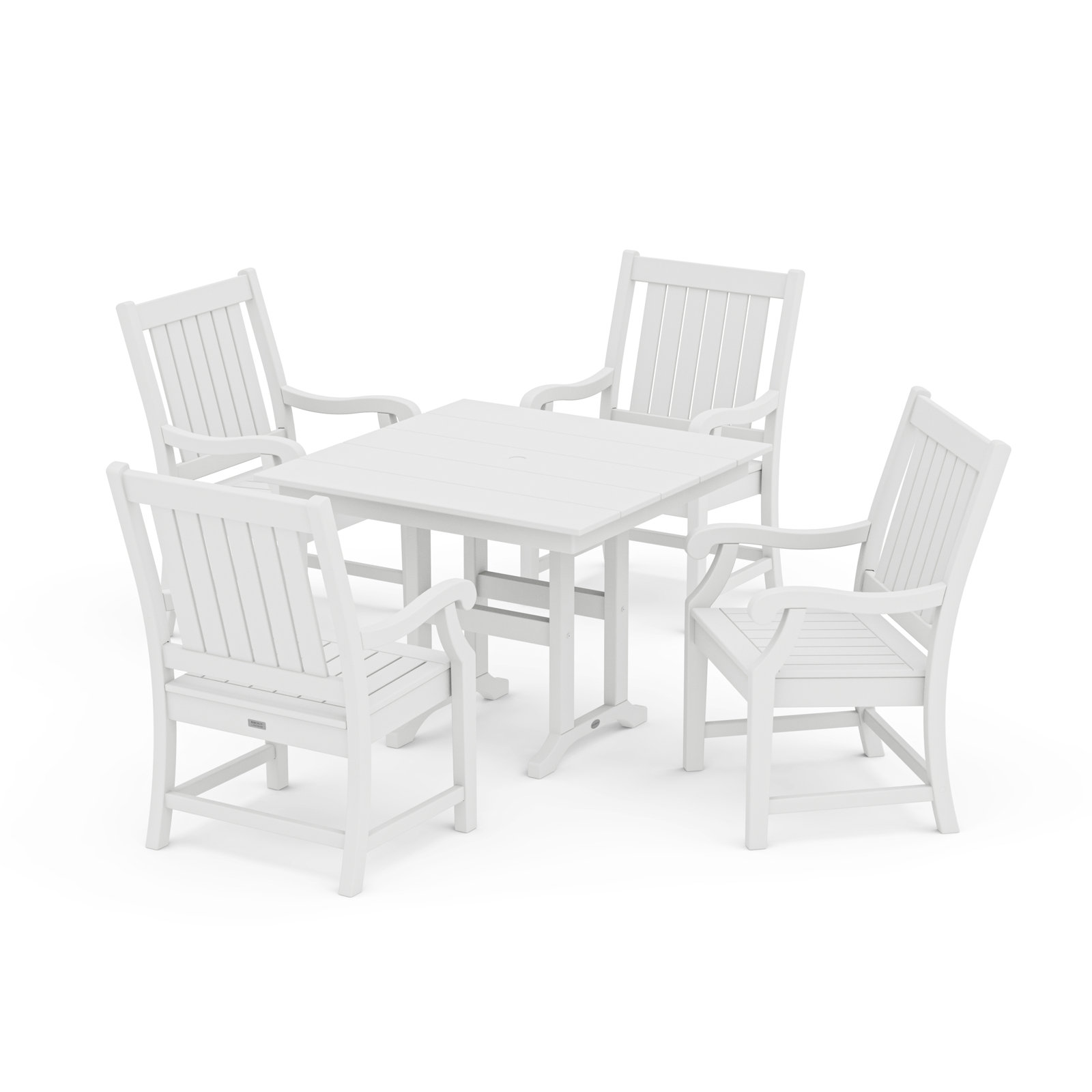POLYWOOD® Verlyn 38" Patio Dining Set, White