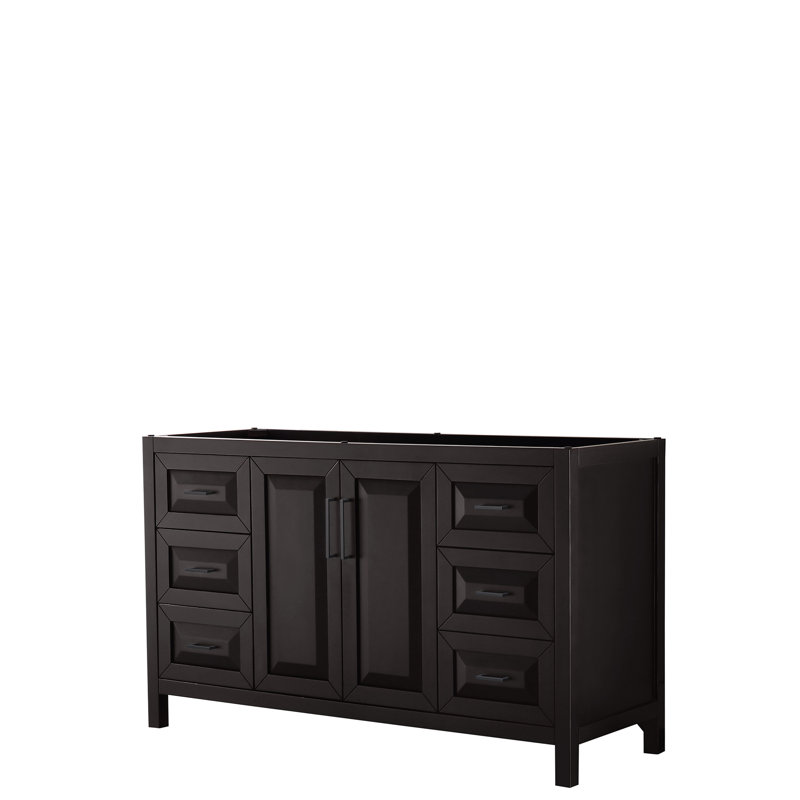 Daria 59'' W Single Bathroom Vanity Base, Dark Espresso/Matte Black