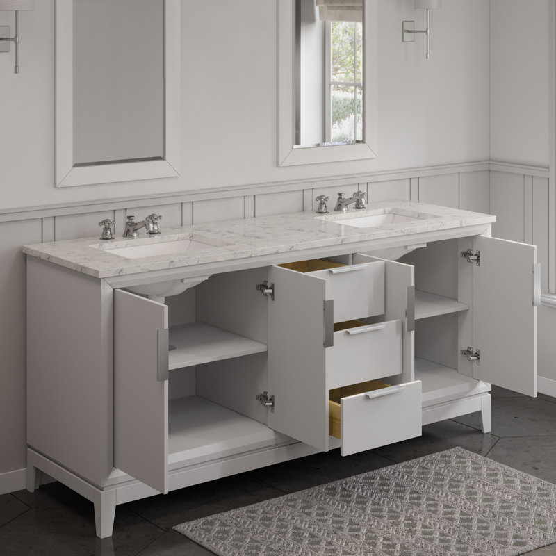Elizabeth 72'' W Double Vanity, White