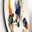 Art géométrique aquarelle multicolore I - art mural rond abstrait géométrique sur métal-1913197695