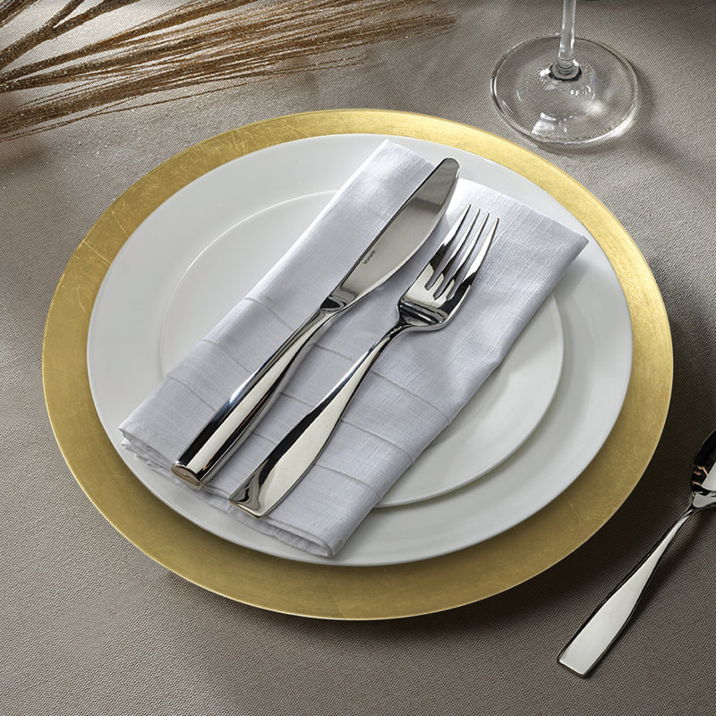 Plat de service rond 13 po, Or