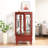 Lighted Glass Display Cabinet Glass Wine Cabinet Curio Display Cabinet With Adjustable Glass Shelves Two Doors And One Drawer Bulb Included For Home Decor And Storage-333289004