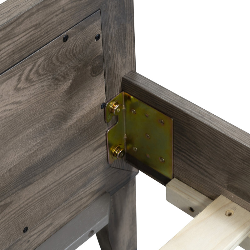 Ensemble de lit très grand à panneaux, commode et miroir, table de chevet Anquenette, Très grand lit