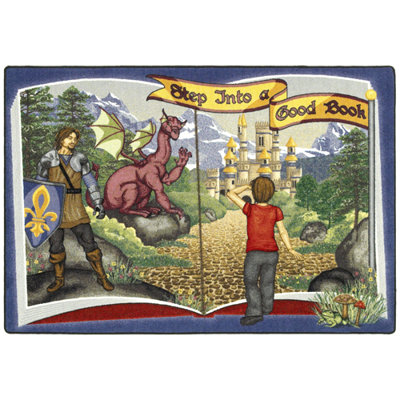 Educational Step Into A Good Book Area Rug