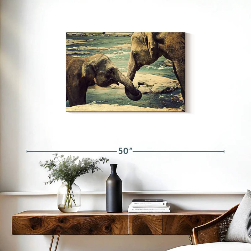 Brampt Asian Elephants, 20" H x 30" W