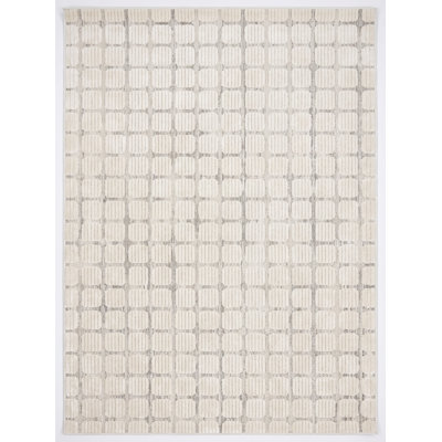 Tapis d'intérieur lavable à carreaux Seranova de Rug Branch, 122 x 183 cm, beige. Tapis moderne résistant aux taches, idéal pour le salon, la chambre à coucher, la salle à manger, la cuisine et le bureau.