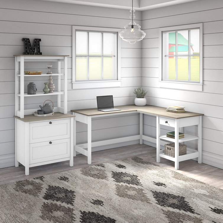 Barton 3 L-Shaped Writing Desk Office Set