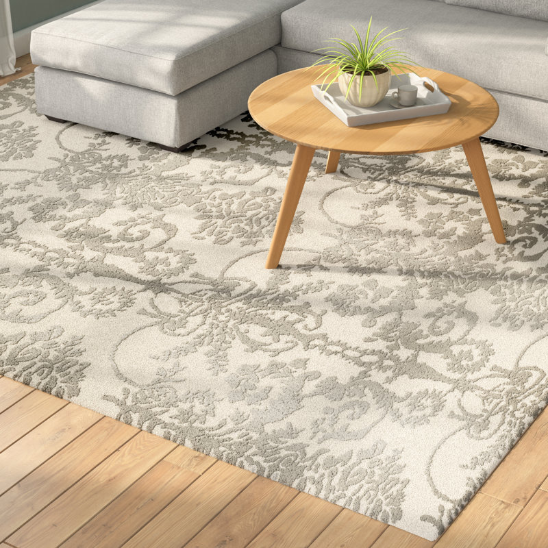 Shillington Hand-Tufted Wool Floral Area Rug, Rectangle 9' x 12'