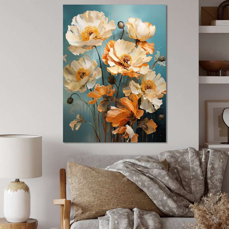 Beige Twilight Impressionistic Poppies, reproduction d'art sur toile, Toile tendue, H 40 po x l 30 po x P 1,5 po