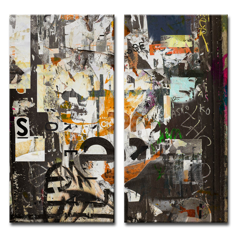 « abstract abs iii », ensemble de 2 reproductions d’art sur toiles tendues, H 24 po x l 12 po x P 1,5 po