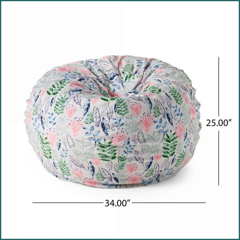 Fauteuil à billes rond 3 pieds Barcadera, imprimé feuilles | Multicolore | Tissu