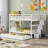 Hideshi Kids Bunk Bed with Trundle for Bedroom, Dorm, Adults-356978840-356978841