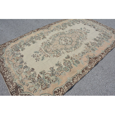 Tapis turc, tapis modernes, tapis luxueux, grand tapis brun de 5,5 x 9,4 pi, tapis rétro