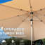 Parasol de table d'extérieur 9 pi - protégé, tissu hydrofuge, pour le jardin, la terrasse, la cour, le patio beige de la piscine, imperméable, solide 8 cadres,