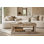 Table basse en bois de récupération massif moderne 40 po avec tablette à lattes Modern Natural