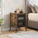 Brown End Table With Pull-Out Shelf