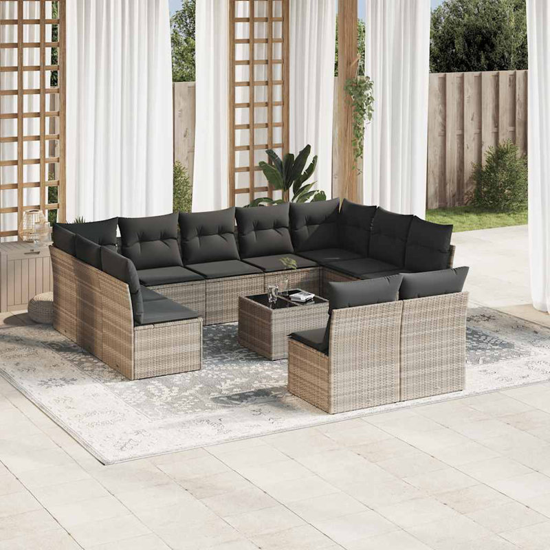  Garden Sofa Set Light Grey