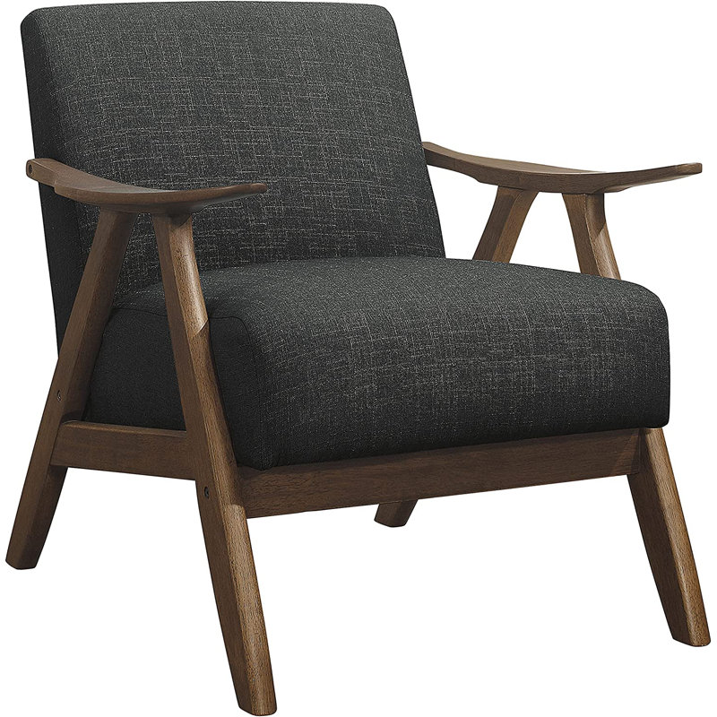 Lyelah Upholstered Armchair, Dark Gray Fabric