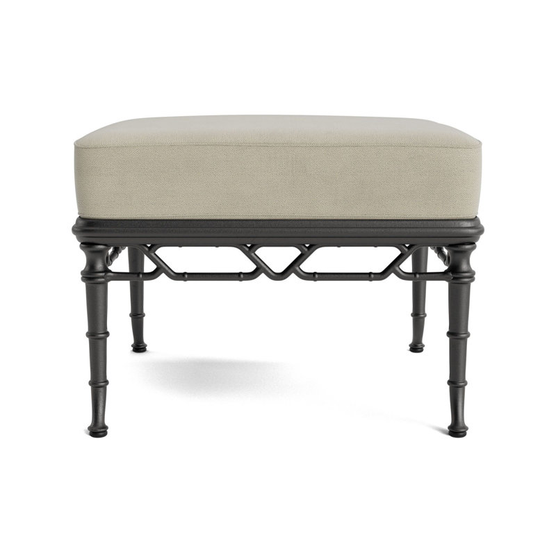 Calcutta Outdoor Ottoman, Textured Pewter, Fushion Charcoal