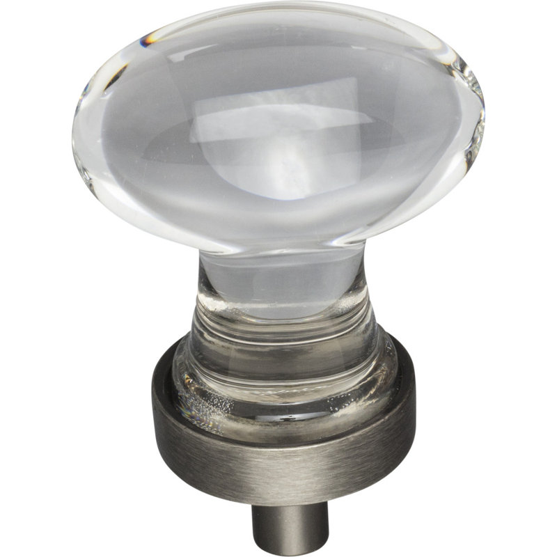 Harlow Oval Knob, Brushed Pewter, 1 7/16"