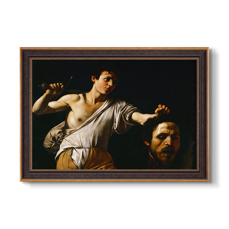 David avec la tête de Goliath (version de Vienne), v. 1607-Caravage - Toile avec cadre sur mesure, Toile avec cadre