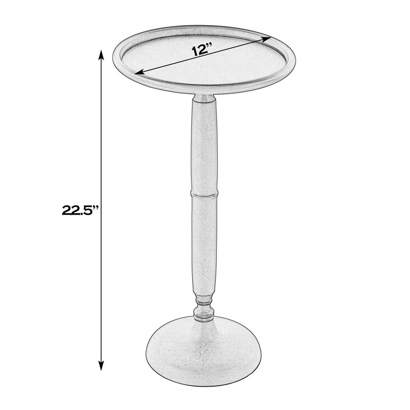 Table de bout à piédestal en métal 12 po Alexi