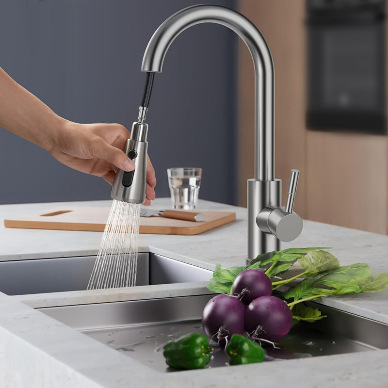 Belfry Kitchen Pull Down Kitchen Faucet, Chrome