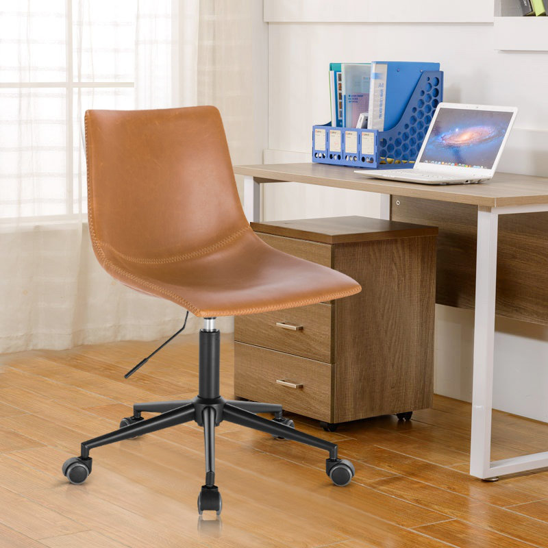 Bela Office Chair, Tan Genuine Leather