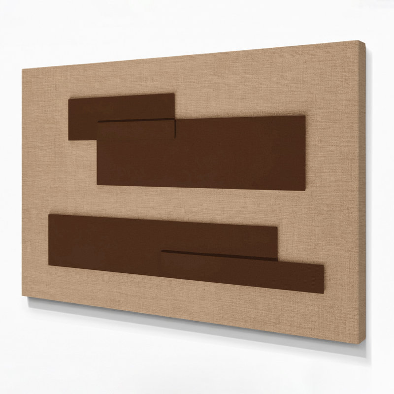 Minimalisme 61, art mural sur toile brune, H 20 po x l 24 po