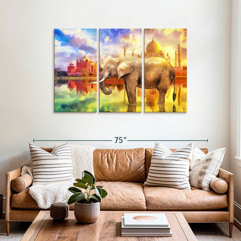 Éléphant Brampt Taj Mahal, H 36 po x l 57 po