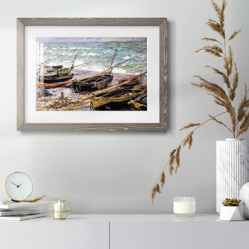 " Fishing Boats, 1885 ", Grey, 26" H x 38" W