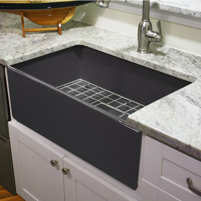 Pranav 30.25'' L Single Bowl Fireclay Kitchen Sink