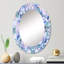 Miroir mural traditionnel à feuilles bleues et cristal rose-1435712850