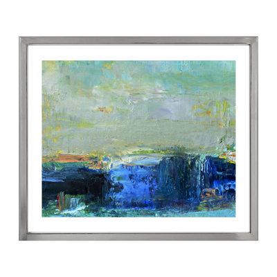 Shades Of Blue Abstract - Single Picture Frame Print