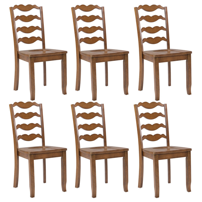 Chaise d'appoint de style campagnard en bois massif 36 po, Brun, 6