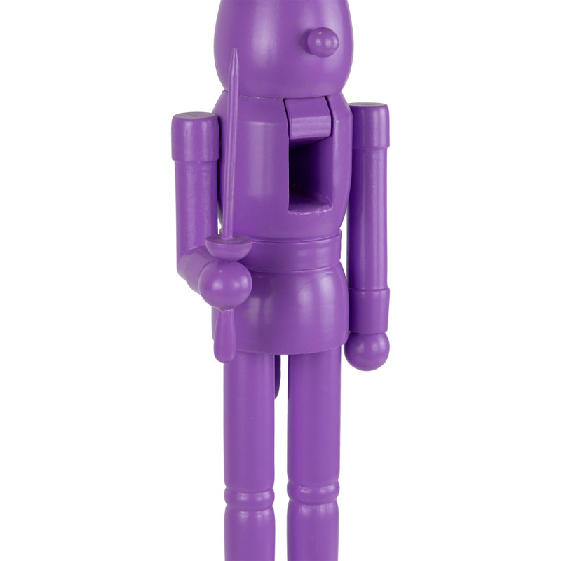 Nutcracker Soldier With Sword Christmas Figure - 15" - Purple
