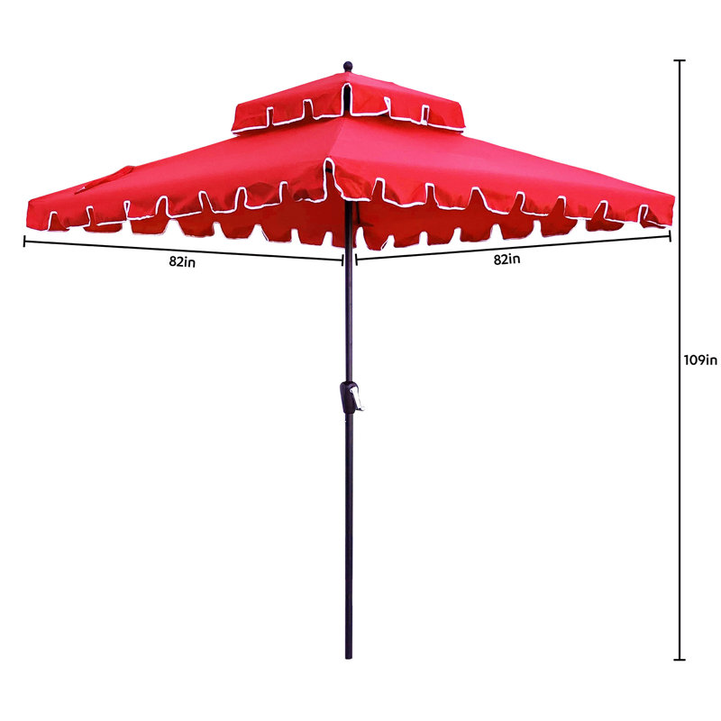 Parasol de patio 7 'x 7', Rouge