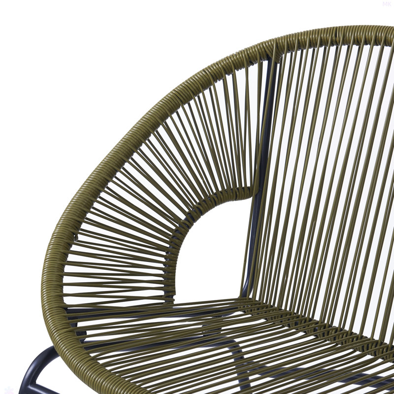 Causeuse d'extérieur en osier pour patio, Vert / noir