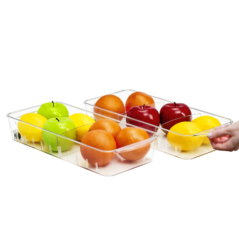 Low Fridge Organizer on Wheels 2 Pack