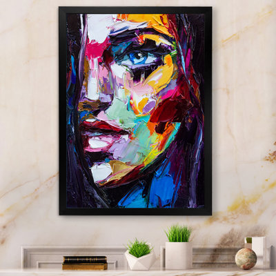 Portrait coloré d'une femme à l'huile - Peinture