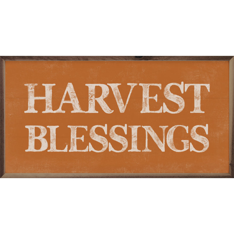 «Harvest Blessings Orange» sur bois, H 20 po x l 40 po