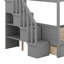 Lit simple superposé au dessus d'un lit double avec tablettes, escalier de rangement et 2 tiroirs-1966202041