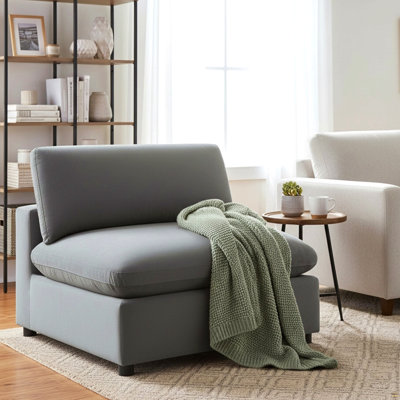 Fauteuil de chambre sans accoudoirs Caylie - gris anthracite