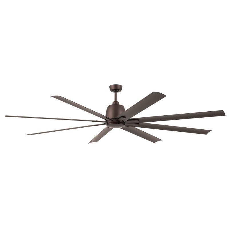 84 Inch Breda 8-Blade Ceiling Fan in Satin Natural Bronze with Satin Natural Bronze Blades, Satin Natural Bronze, 84"