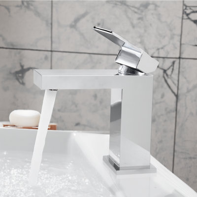 Single Handle Bathroom Faucet with Pop-up Drain and Water Supply Hoses