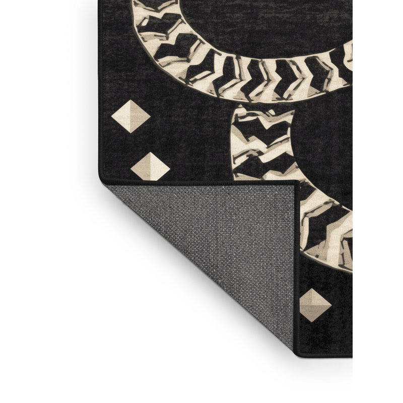Tapis moelleux moelleux d'inspiration mondiale Quetzalcoatl, 5 x 7