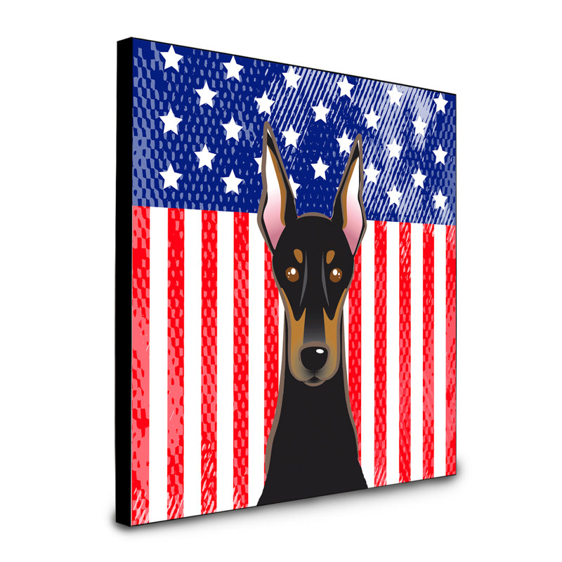 « american flag », art encadré Macomb, Doberman