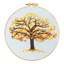 4Pcs/Set Embroidery DIY Material Package Kit Tree Pattern Cross Stitch Table Painting Hanging Picture With Hoop 11.7", A4