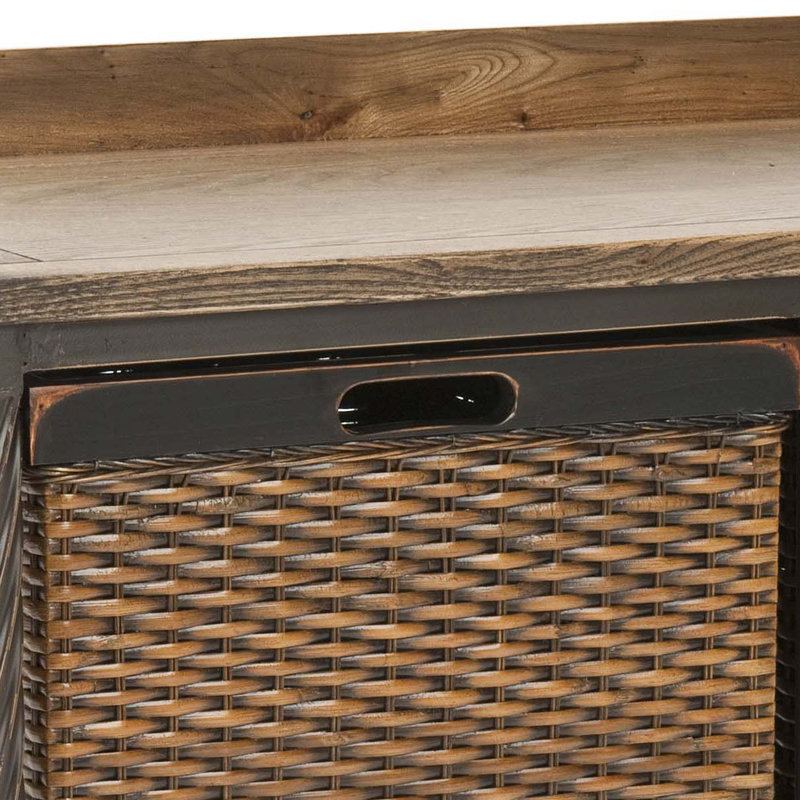 Allenport Storage Bench, Antique Pewter / Light Ash
