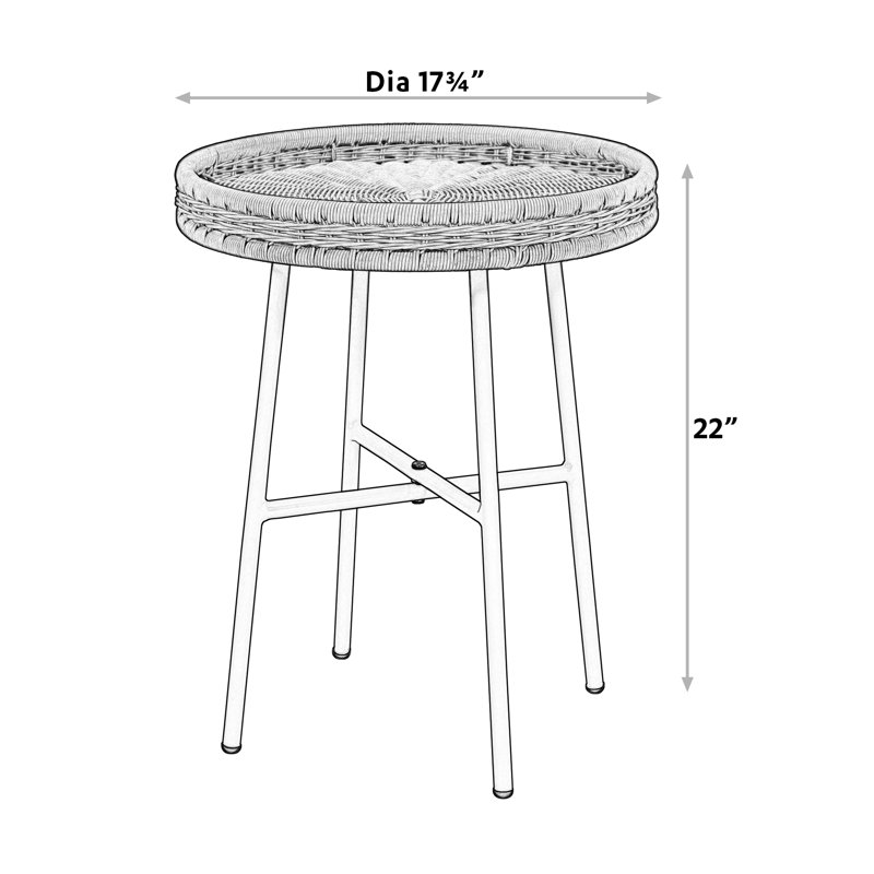 Fieldon Cross Legs End Table, Light Brown, White